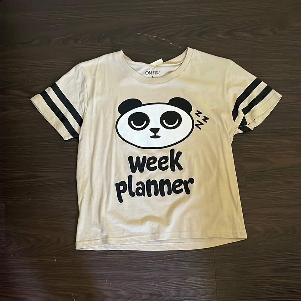 On Fire Kids Beige Panda Tee